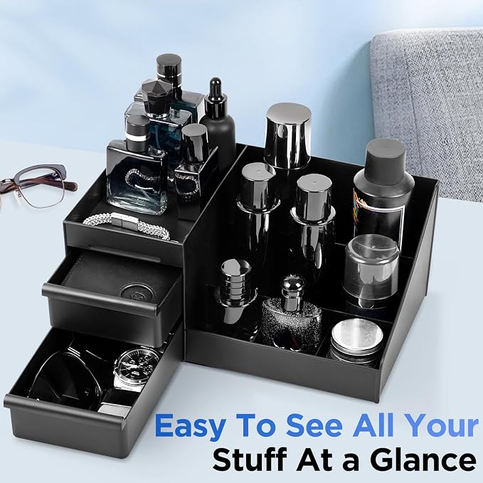 Cologne Organizer for Men，Perfume Organizer，Bathroom Organizer，Men Gifts | Bathroom Counter Organizer，Desk Organizer，Cologne Shelf，Room Decor for Men，Dresser Organizer Countertop，Gifts for Boyfriend - Image 4