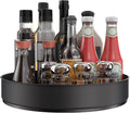VAEHOLD Lazy Susan Stainless Steel Black Spice Rack Turntable for Pantry Cabinet - Decorative Trays Storage Containers Organizer for Kitchen Cabinet, Snacks, Bathroom (12 inches) by VAEHOLD