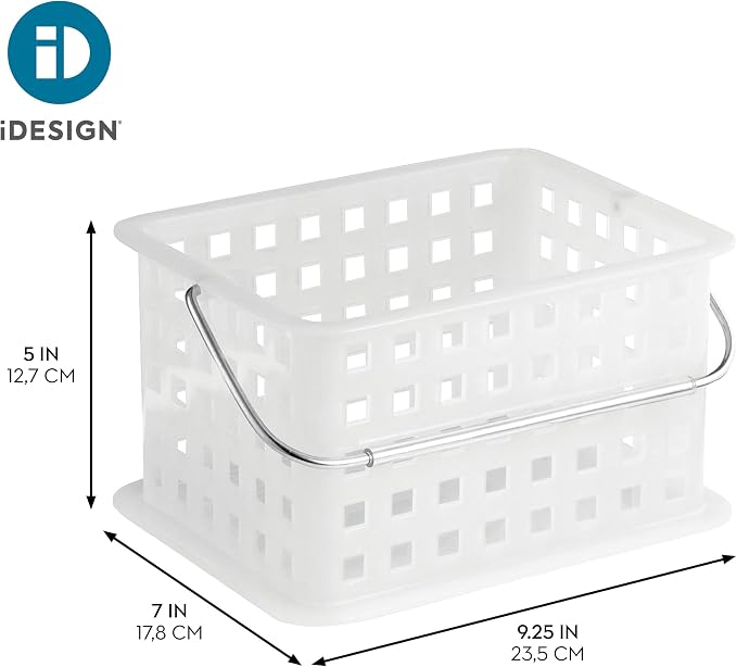iDesign Small Shower Caddy, Clear Frost | With Handle, Portable, For Dorm or Bathroom - Image 4