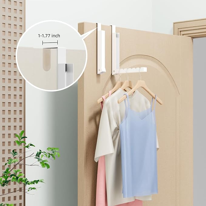 Over the Door Hook, Door Hooks for Hanging Towels, Bags,Coats,Umbrellas, Mirrors, Over Door Dual-Hook, Suitable for Bathrooms, Bedrooms, Laundry Rooms, Kitchens, Storage Rooms (White-2-BK) - Image 4