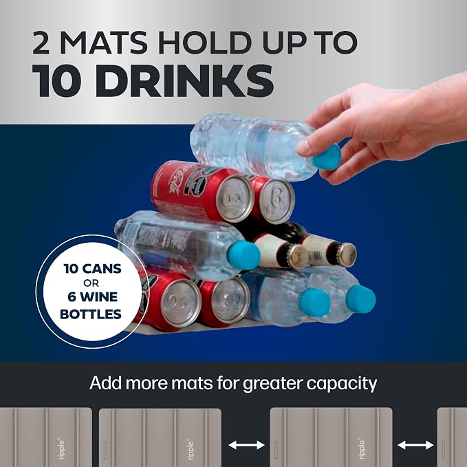 Cooks Innovations 2 Pack Drink Organizer for Fridge Modular, Soda Can Refrigerator Organizers and Storage, Beer-Wine-Water Bottle Holder, Durable Non-Slip Anti-Roll - Image 5