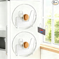 Magnetic Pot Lid Holder for Refrigerator, 2 Pack Strong Magnetic Pot Lid Organizer for Cutting Board, Baking Tray & Pan Covers, Stainless Steel Moveable Kitchen Storage Rack-White by Toviyam