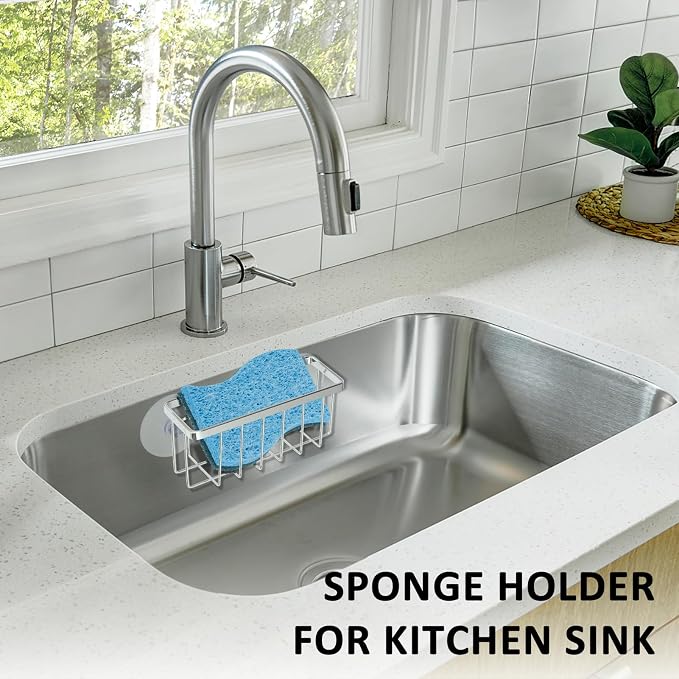 SHFKS Chrome Sink Caddy - Sponge Holder for Dish, Kitchen & Sink - Image 4