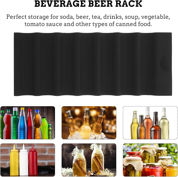 UPKOCH Fridge Drink Organizer Mat 2-Pack Non-Slip Refrigerator Storage Pad for Beer Soda Tea Cans and Bottles Kitchen Storage Accessory 10.03 X 3.93 X 0.78 in - Image 6