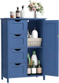 VASAGLE Floor Storage Cabinet, Farmhouse, 4 Drawers and 1 Door,32.3" H | Freestanding Organizer Unit, Kitchen, Bathroom, Living Room, Bijou Blue, SOFIE Collection ULHC041QE02 by Unknown
