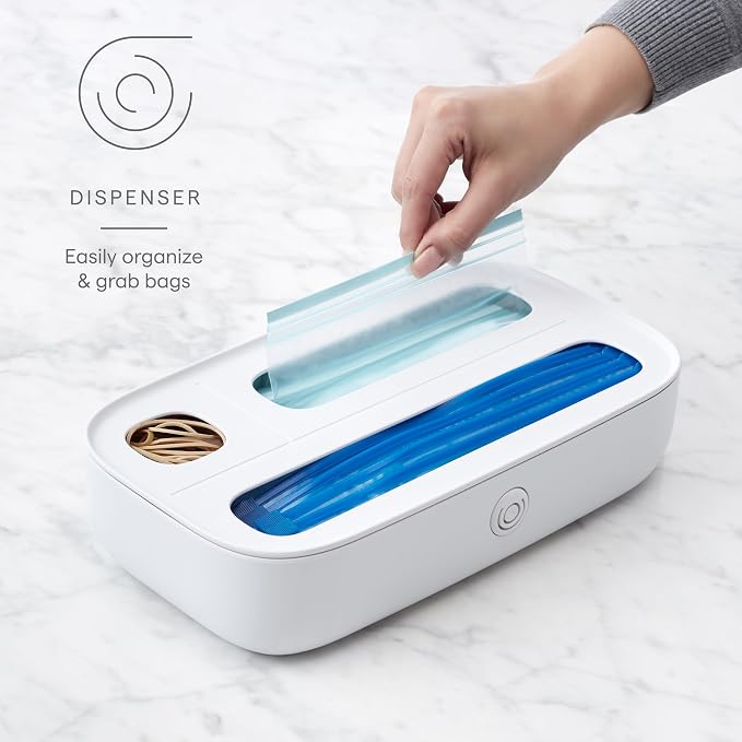 YouCopia StoraBag Drawer Food Bags Dispenser, 3-Slot, Plastic Sandwich Bag Organizer For Kitchen Storage, White - Image 3