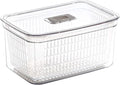 BINO | Produce Saver - 23.7 Cup/5.6L | Fridge Storage Containers for Fruits and Vegetables | Vegetable Storage with Adjustable Air Vent, Removable Basket | BPA-Free Fridge Organizers and Storage by BINO