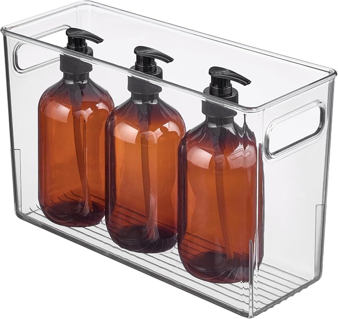 iDesign Slim Clear Plastic Bathroom Storage Bin, Tall Narrow | Organizer for Lotions, Creams, Toiletries - Image 8