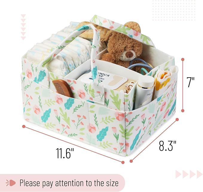 Mr. Pen- Baby Diaper Caddy Organizer, Blooming Palette | Nursery Storage Bin and Car Organizer for Diapers and Baby Wipes - Image 2