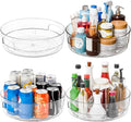 4 Pack 12" W Clear Acrylic Lazy Susan Turntable for Cabinet,Refrigerator,Pantry and Kitchen - with Handle - Large Fridge Sauce Condiment Turn Table Organizer,Spinning Round Spice Rack Carousel by Yieach