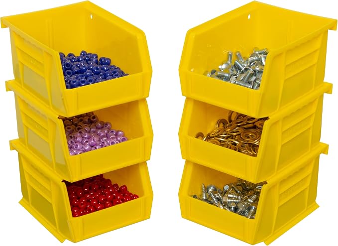 Akro-Mils Storage Bins 30210, Plastic | Stackable | Hanging Design | 5" x 4" x 3" | Yellow | Pack of 24 - Image 2