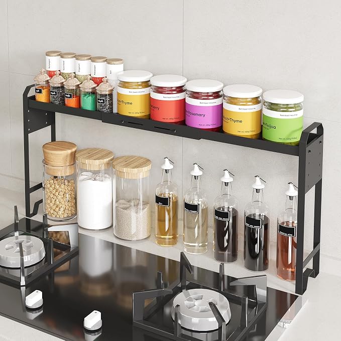 Over The Sink Shelf & Window Plant Shelf, Expandable Kitchen Organization | Adjustable in Height & Length, Multi-Purpose Storage Rack, For Stove, Bathroom, Study - Image 8