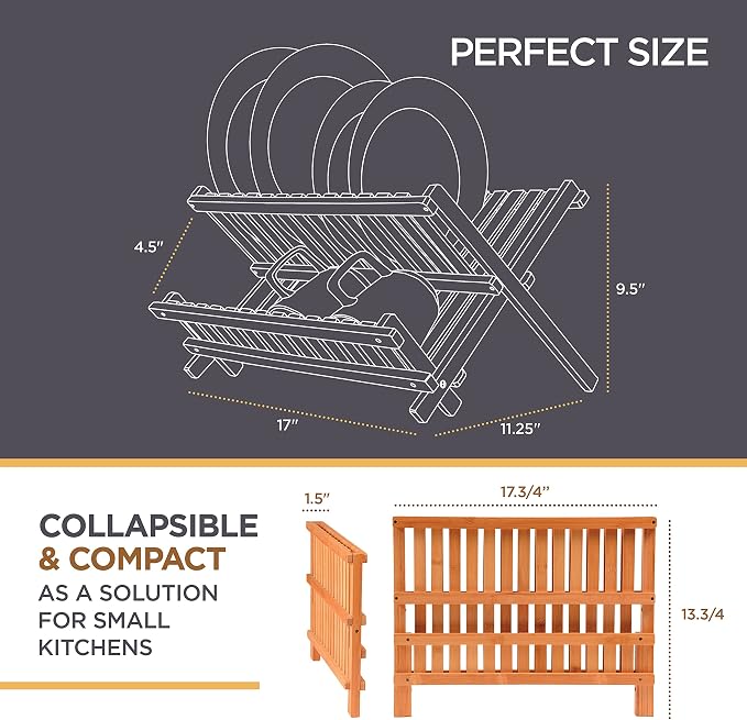 Bambüsi Bamboo Dish Drying Rack and Utensil Holder Set Bundle - Image 8