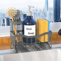 Fssvcd Maifan Sink Caddy Sponge Holder for Kitchen with Brush Holder and Stainless Steel Self Drain Tray, Rustproof Kitchen Sink Organizer for Sponge, Soap Dispenser Storage Accessories Dark Gray by Unknown