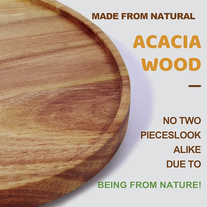 12-inch Acacia Wood Lazy Susan Organizers,Lazy Susan Turntable for Cabinet - Image 2