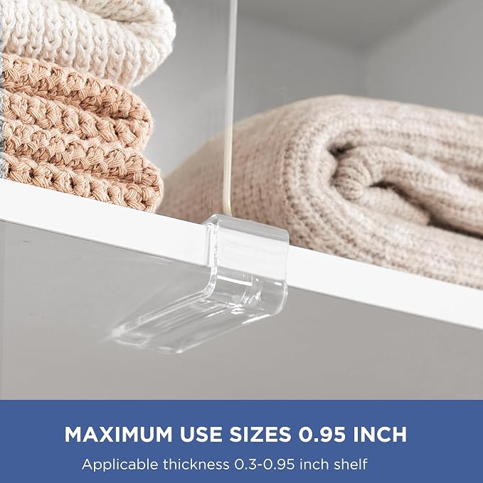 HBlife 12 Pcs Clear Acrylic Shelf Dividers, Vertical Purse Organizer for Closet Perfect for Sweater, Shirts, Handbags in Bedroom and Kitchen, Closet Separators for Organization Cabinet - Image 4
