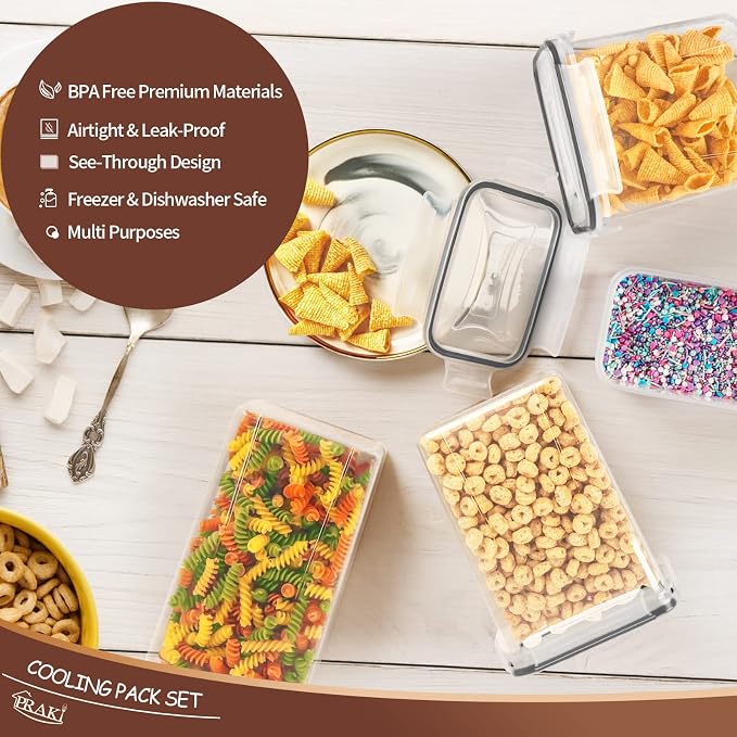 PRAKI Airtight Food Storage Containers Set with Lids - 24 PCS, BPA Free | Multiple Sizes Cereal Containers Storage Set, Pantry Organizers and Storage for Cereal Flour & Sugar - Labels & Marker (Grey) - Image 4