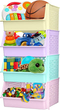 Large Stackable Storage Bins Open Front for Pantry Storage, 4 Pack - Multi | Sturdy Plastic, Easy Stacking, Open Front Access, Ventilated Sides, Vertical & Space Saving Pantry Organizers and Storage Bin by Skywin
