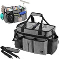Large Cleaning Caddy Bag Built-in hard plastic sheet Aluminum foil lining | Waterproof nylon, aluminum foil lining, detachable dividers, dual straps for housekeepers by Timoxi