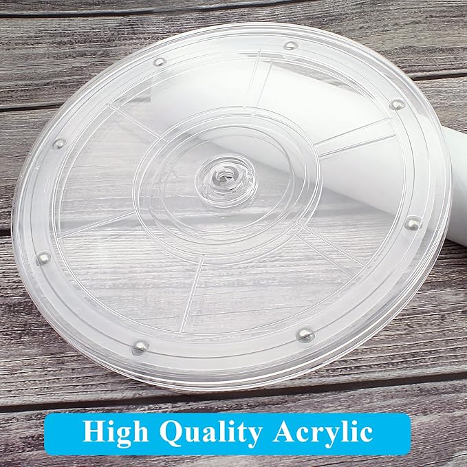 Jersvims 6 Inch Acrylic Turntable Platter, Transparent, 2Pcs | Round Rotating Plate, For Kitchen Pantry Cabinet Desk, Spice Cake Cookie Decorating - Image 3