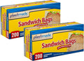 Fold Top Sandwich Bags, 400 Count Clear Plastic Lunch Baggies | Flip flap closure for school snacks, produce & portion control; no zipper design, easy open for kids, work & meal prep by PlastiMade