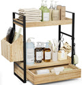 2-Tier Bathroom Counter Organizer, Wooden Vanity Shelf with Drawer & Basket | Pre-Drilled Holes, Skincare & Makeup Countertop Organizer and storage by Unknown