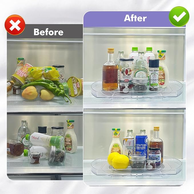 Incostar 360° Rotating Lazy Susan Turntable - Multifunctional Rectangular Organizer 16.5" x 11.1" for Refrigerator, Cabinet, Pantry, and Kitchen Countertop (1 Pack) - Image 6