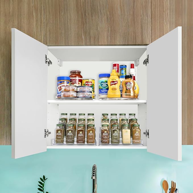 Sorbus 3-Tier Pantry Spice Organizer, 2 Pack | Seasoning Organizer for Cabinet, Spice Rack, Condiment Organizer, For Pantry & Refrigerator - Image 2
