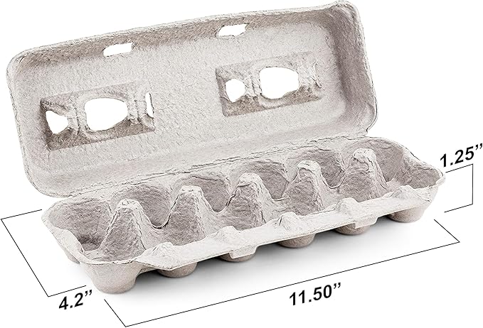 MT Products Blank Natural Pulp Egg Cartons Holds Up to Twelve Eggs - 1 Dozen - Strong Sturdy Egg Crate Cardboard Material Perfect For Storing Extra Eggs (25 Pieces) - Made in the USA - Image 2