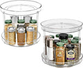 Sorbus 9 Inch 2 Tier Clear Lazy Susan Organizer, Turntable Organizer for Spice Organization for Cabinet, Lazy Susan Turntable for Kitchen, Home, Office, Closet, Laundry Room Organization (2 Pack) by Sorbus