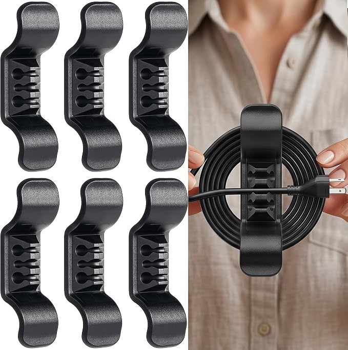Cord Organizer for Appliance Stick On- Kitchen Appliances Cord Winder, Convenient Cord Wrapper for Mixer, Air Fryers, Juicers, Coffee Machines, Blender, Air Fryers, Black 6Packs by Animal-Gifts