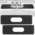 Tioncy 2 Pcs Faucet Mat Sink Splash Guard Oval-hole Oval Splash Pad for Kitchen Sink Oval Base Diatomite Faucet Mat for Bathroom Absorbent Mat Splatter Screens(Black) by Tioncy