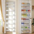 8-Tier Over the Door Pantry Organizer with Adjustable Baskets | Over the Door Spice Rack, Wall-Mounted or Hanging Shelves for Kitchen, Laundry Room, Bathroom(White,16.65"W x 5.2"D x 72.6"H) by SEFILENCE