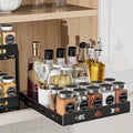 BOIVSHI Spice Rack for Cabinet, 10.5" Wx10.5 Dx2.8 H | 1 Tier Spice Racks for Inside Cabinets, Metal Cabinet Spice Organizer for Kirchen, Pantry, Easy to Assemble, Black by BOIVSHI