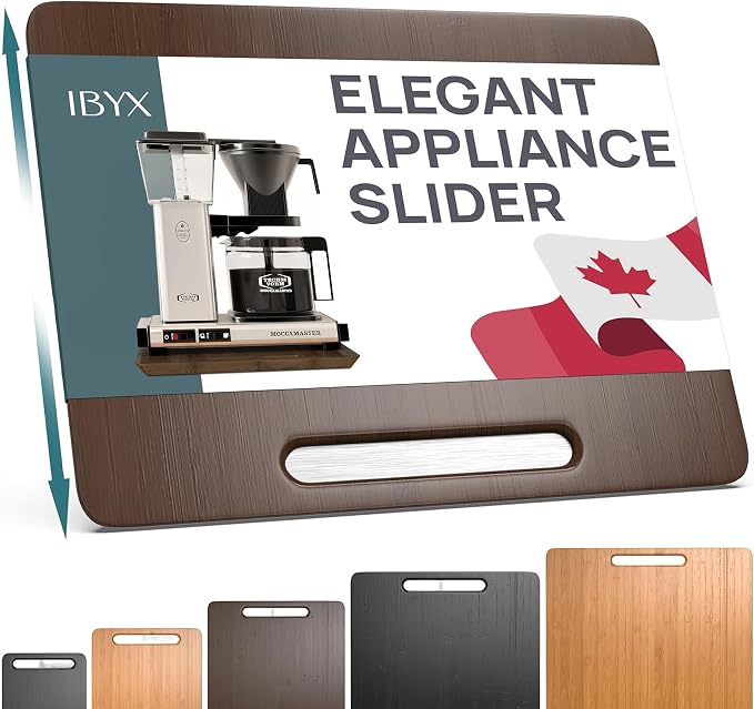 Ibyx Appliance Slider, Sliding Tray for Coffee Maker, 13 x 10.5 in, Brown | For Coffee Maker & Heavy Kitchen Appliances, Easy Slide, Made of Premium Bamboo, Space-Saving Kitchen Organizer 40lb Capacity by Ibyx