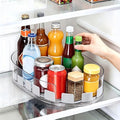 Lazy Susan 360°Rotating Organizer for Refrigerator,13.5“ x 8.5”,Drink Organizer for Fridge,Cabinet, Pantry,or Kitchen Countertop,Organize Condiments, Cans, Beverages,Clear+White,1 Pack by Unknown