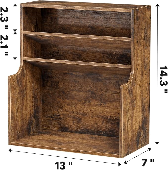 Simple Trending Spice Rack Organizer, 3 Tire Wood Kitchen Counter Spice Rack, Large Counter Seasoning Organizer Storage Shelf for Pantry, Kitchen, 7” W × 14.3” H, Brown - Image 3