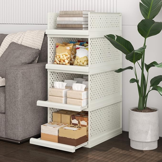 Bathroom Shelf, 8pcs Storage Drawers Organiser, 64" Stackable Cabinet | Large Organizer Boxes for Bedroom, Bathroom, Living Room, Kitchen, Office, Entrance, 12.8" wide - Image 8