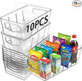 10 Pack Ultimate Clear Organizer Bins with Removable Dividers | The complete house organization solution for large families.Categorize everything from laundry supplies to pantry bulk items. by Home