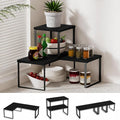Golener Countertop Shelf, Kitchen Counter Organizer, Adjustable, Stackable | Kitchen Countertop Organizer, Spice Rack, 2-Tier Countertop Shelves, Corner Desk Shelf, Corner Counter Shelf, Classic Black by Golener