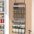 JKsmart 6-Tier Spice Rack Organizer with Door Hook, Wall Mounted & Over the Door Spice Racks for Kitchen Pantry Door Cabinet, Two Size, Large Capacity, Black by JKsmart