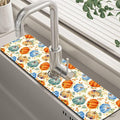 Thanksgiving Colorful Pumpkin Dish Drying Mat for Kitchen Sink Splash Guard Behind Faucet Sink Mat Absorbent Fast Drying Faucet Draining Mat for Bathroom Kitchen 5.5"×24" by Unknown