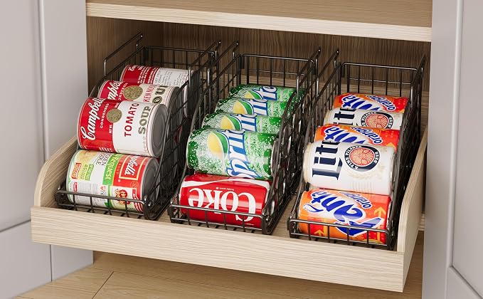 Sonyabecca 6 Pack Stackable Can Organizer for Pantry Cabinet Food Storage | Soda Can Organizer Storage Rack, Can Food Storage Dispenser for Pantry and Cabinet Shelves with Stackable Design - Image 10