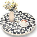 Reallnaive Mother of Pearl Lazy Susan for Table Turntable Organizer Marble Patterned Lazy Susan Wood Spinning Tray Rotating for Kitchen Cabinet Spice Pantry 12 Inch(Round,Floral) by Reallnaive