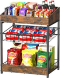 Snack Organizer for Countertop, 6 Adjustable Compartment | 3 Tier Snack Rack Display, Retail Display Shelf for Kitchen, Pantry, Counter, Office, Easy to Install, Brown by Kssiaz