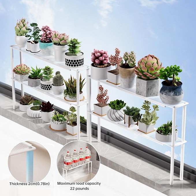 2-Pack Mesh Shelf Organizer, Stackable and Expandable, for Over-Sink Storage, Kitchen Counter, Windowsill Plants, Bathroom, and Office Desk - Narrow Tall Space-Saving Solution - Image 3
