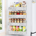 Mystozer Magnetic Spice Rack for Refrigerator, Kitchen Organizer and Storage Shelf, Wood White(4 Pack) by Mystozer