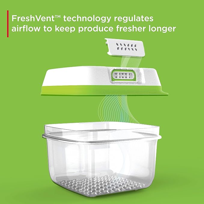Rubbermaid FreshWorks Produce Saver, Large Produce Storage Containers, 4 Piece Set - Image 2