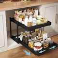 2-Tier Expandable Pull Out Cabinet Organizer, Cabinet Drawers, 21"D | Cabinet Pull Out shelves, Adjustable Pantry Drawers, Slide Out Drawers for Kitchen Cabinets, Under Sink Organizer,Large Black by Golener