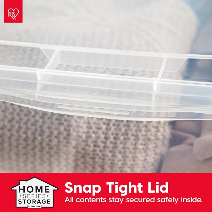 IRIS USA 20-Pack 6 Qt Storage Bins with Lids, Clear, Stackable | Ideal for shoes, crafts, office supplies and pantry items, nestable design, transparent design makes contents easy to find - Image 5